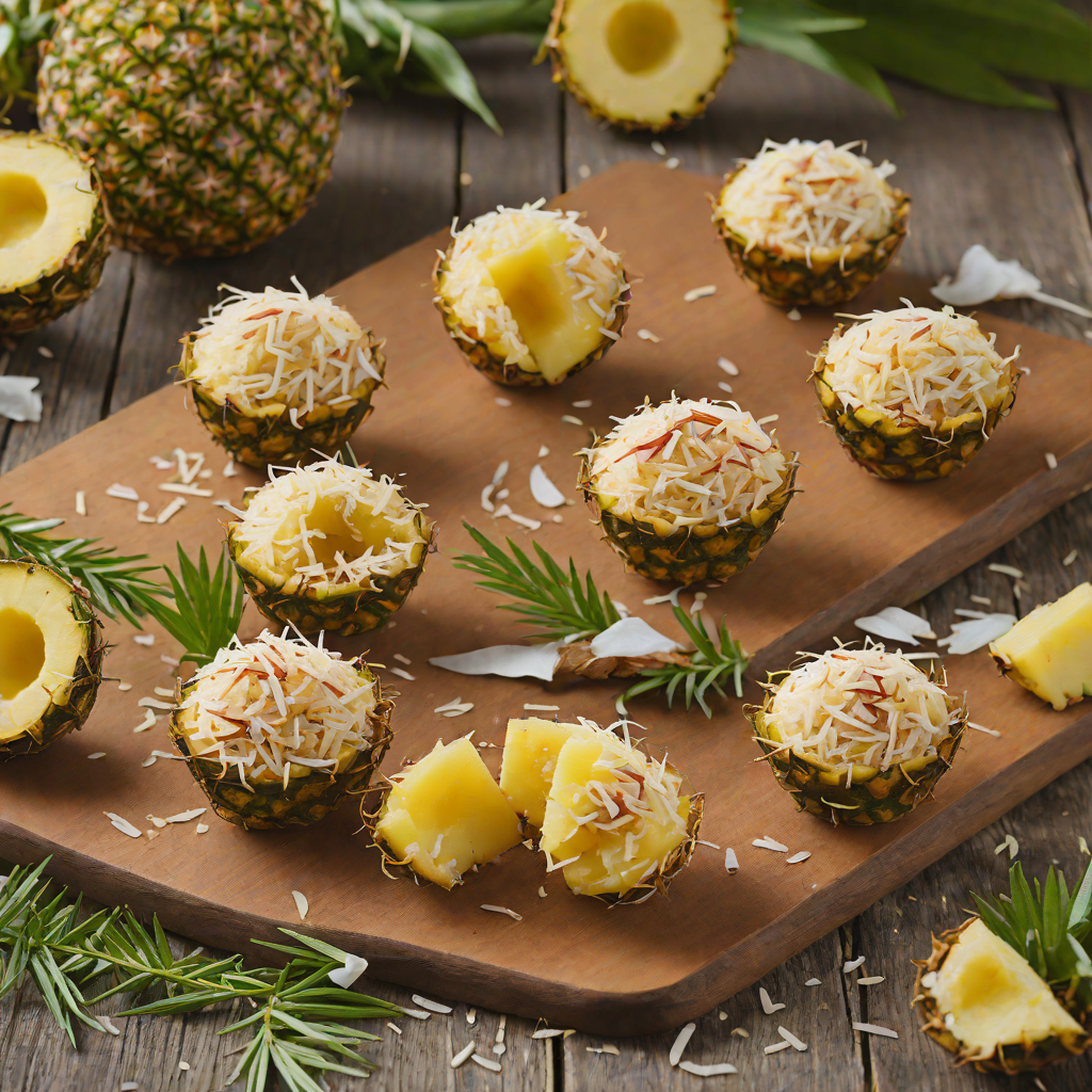 Pineapple and Coconut Brigadeiros with Toasted Coconut