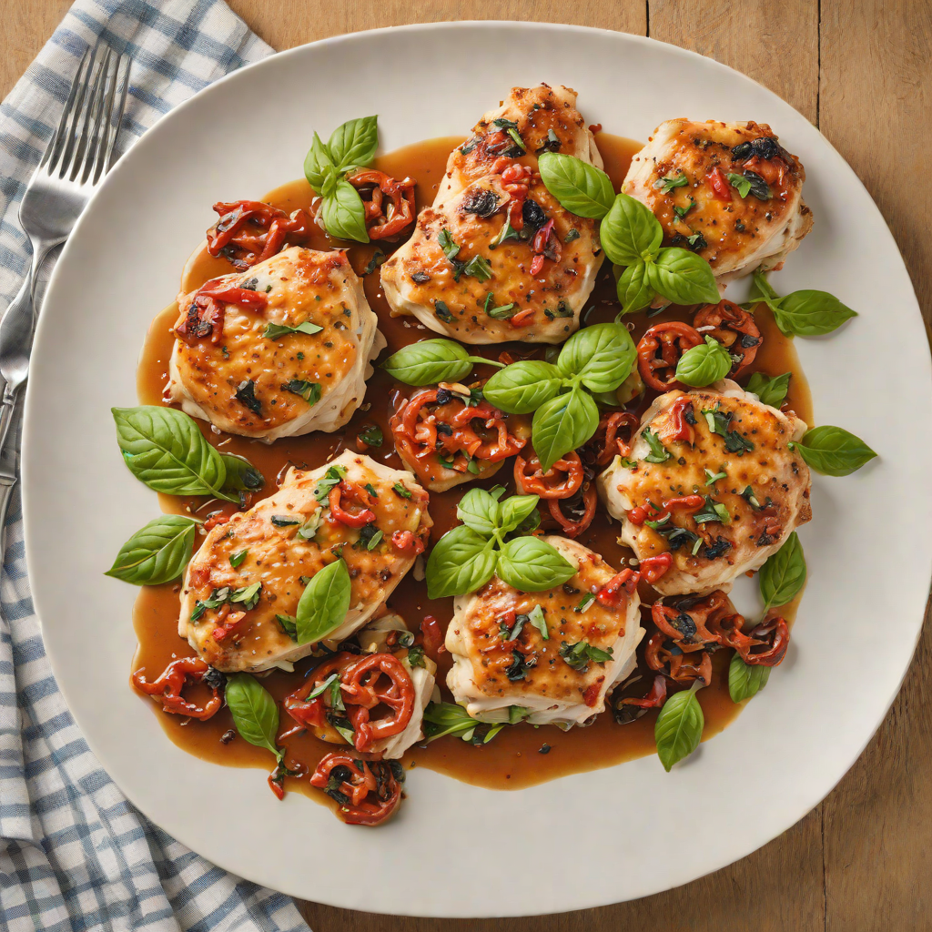 Pan-Seared Chicken Thighs with Sun-Dried Tomato and Basil