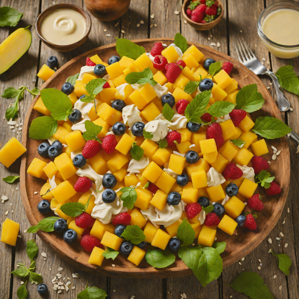 Mango and Cream Fruit Salad with Condensed Milk Dressing
