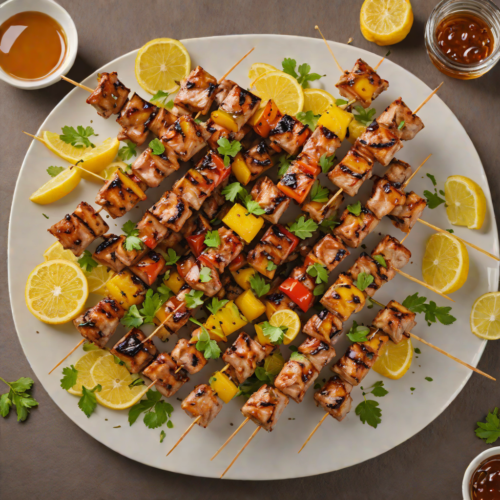 Grilled Citrus-Marinated Pork Skewers with Anoka Honey Glaze