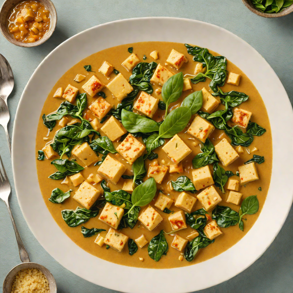 Half-Simmered Coconut Curry with Tofu and Spinach