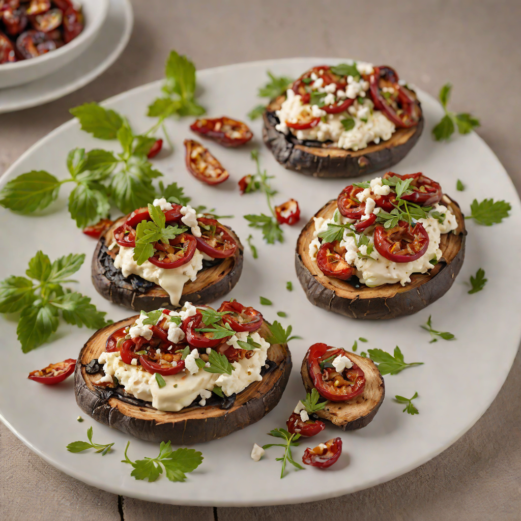 Half-Stuffed Portobello Mushrooms with Feta and Sun-Dried Tomatoes