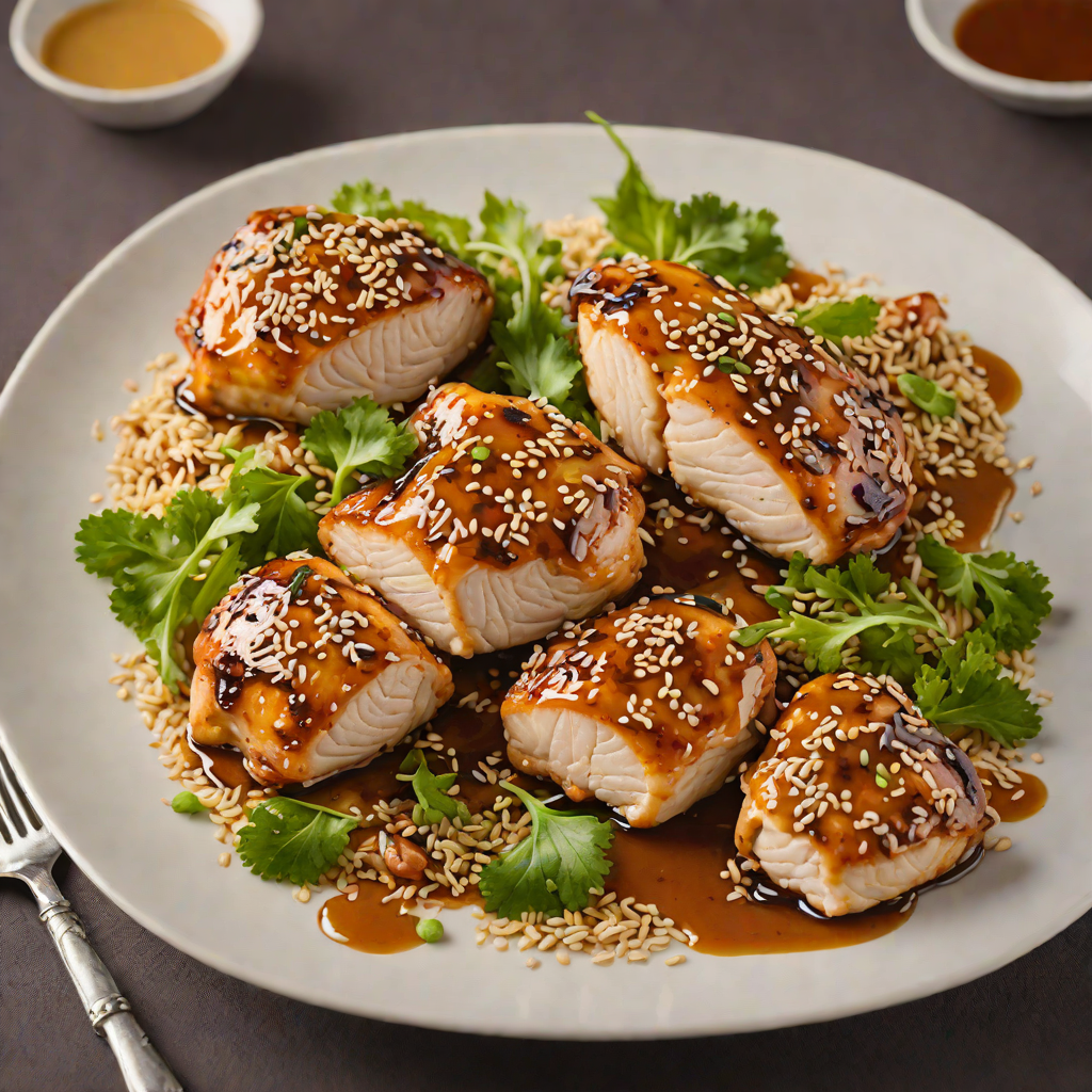 Pan-Seared Chicken with Honey-Ginger Glaze and Sesame Seeds