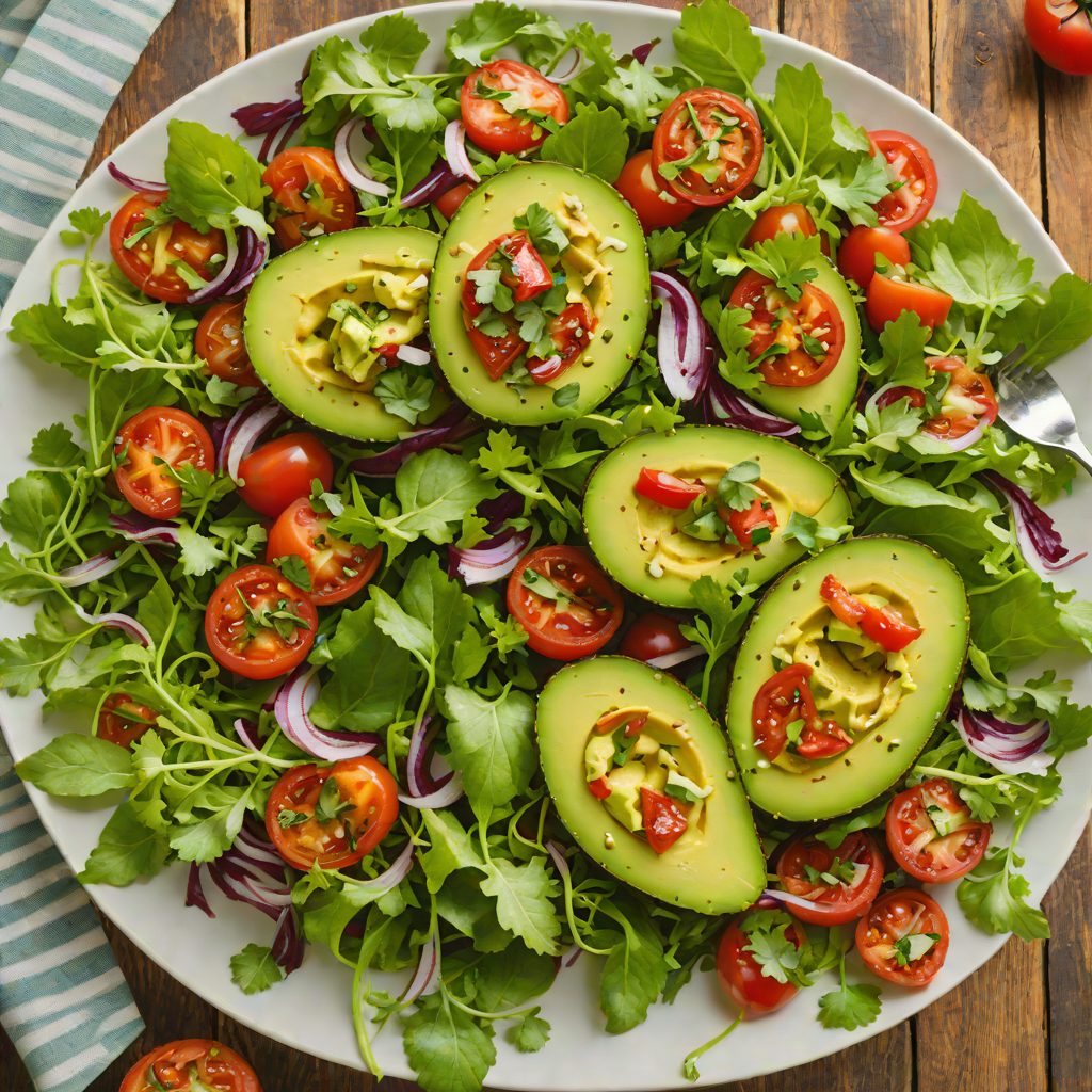 Smashed Avocado and Roasted Tomato Salad with Cilantro Lime Dressing