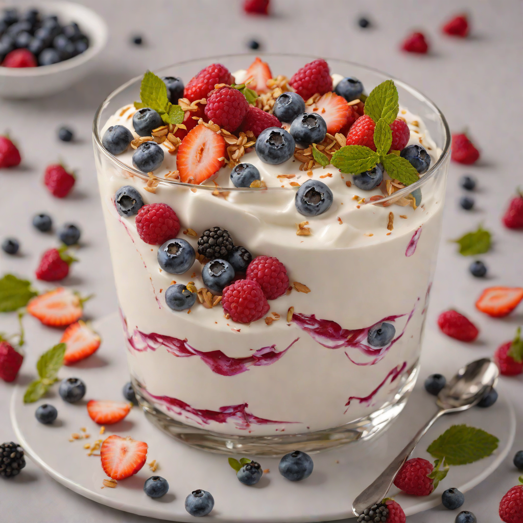 Lilac-Infused Honey Yogurt Parfait with Fresh Berries