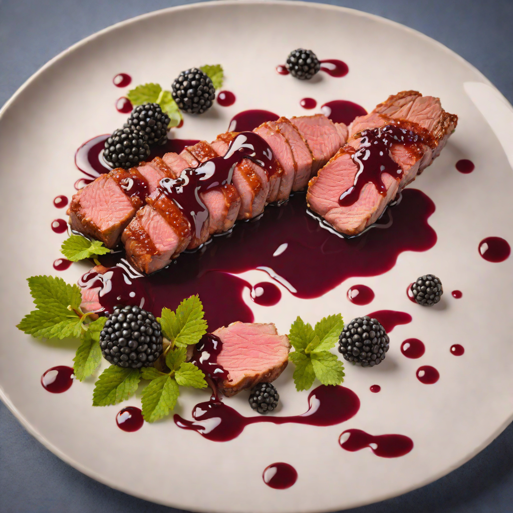 Lilac-Glazed Duck Breast with Blackberry Reduction
