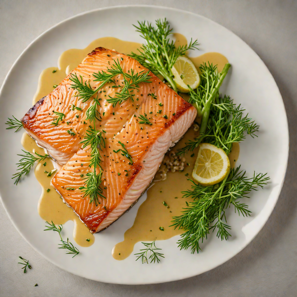 Pan-Seared Salmon with Mustard-Dill Glaze
