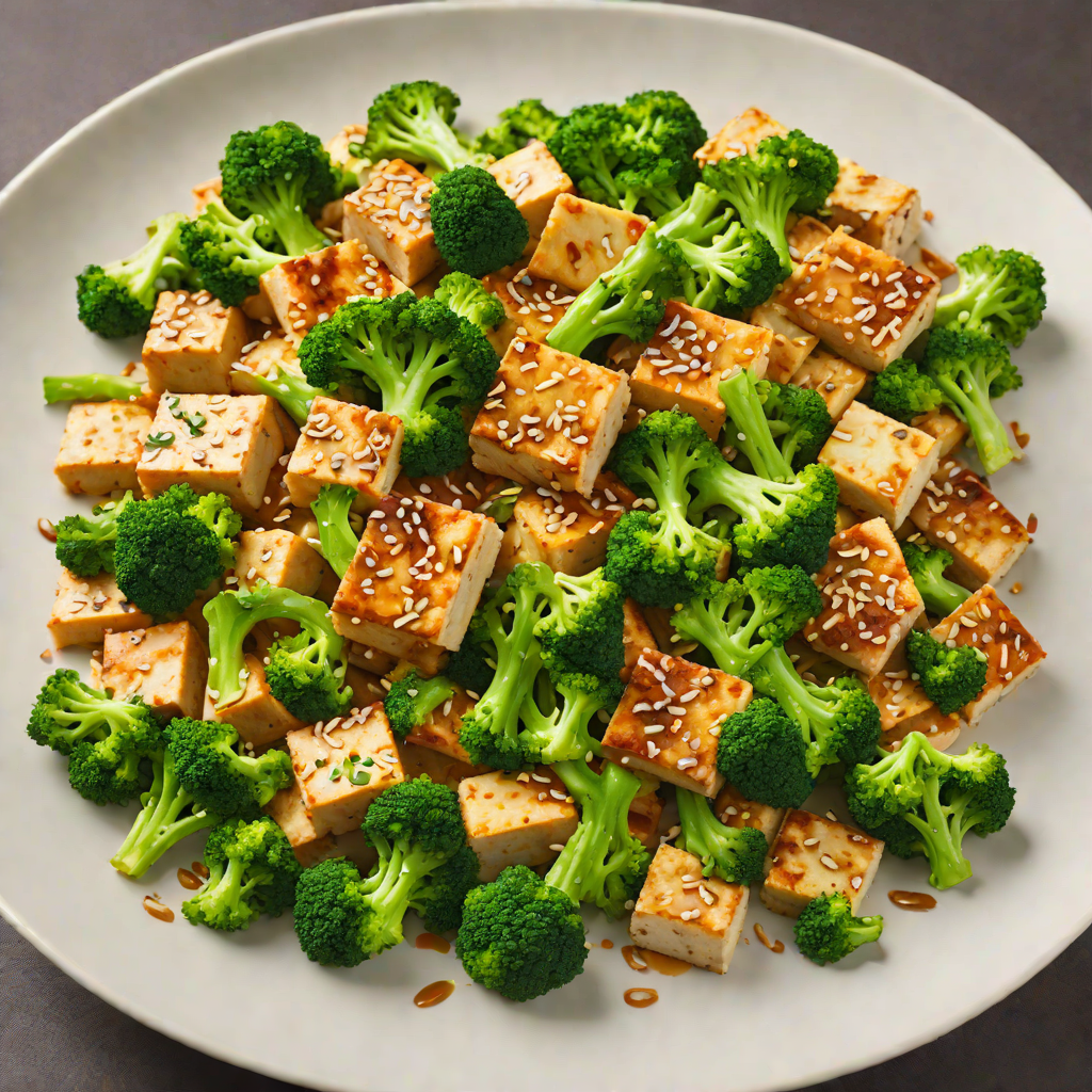 Quick Stir-Fried Tofu and Broccoli with Garlic and Ginger