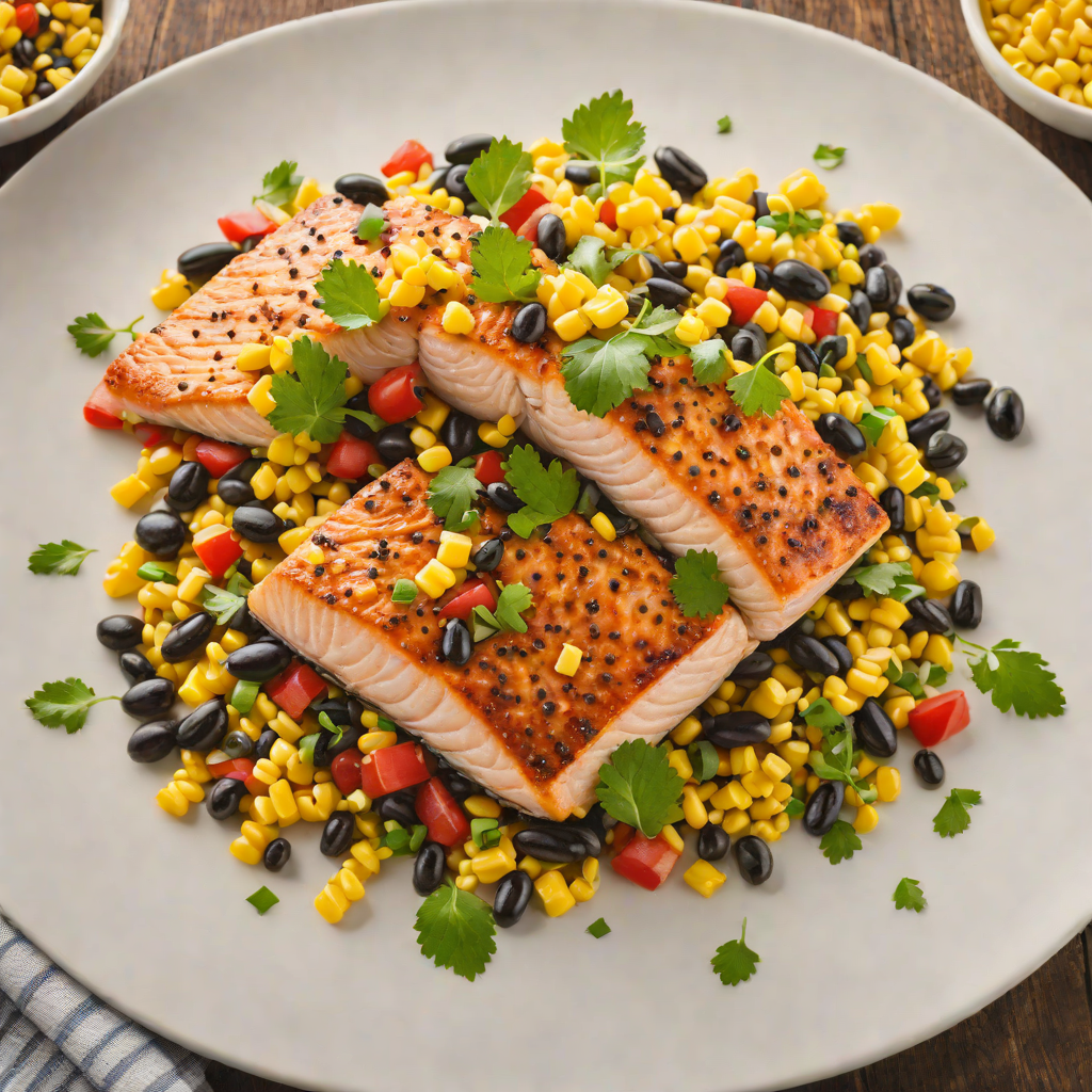 Pan-Roasted Salmon with Amarillo-Inspired Corn and Black Bean Salad