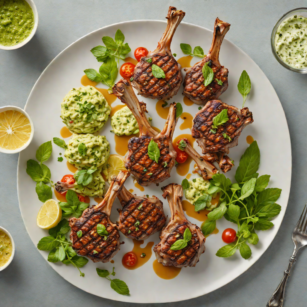Yogurt-Marinated Grilled Lamb Chops with Mint Sauce