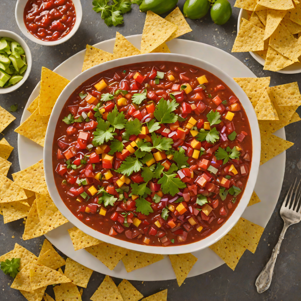 Rustic Amarillo-Style Salsa Roja with Fresh Tortilla Chips