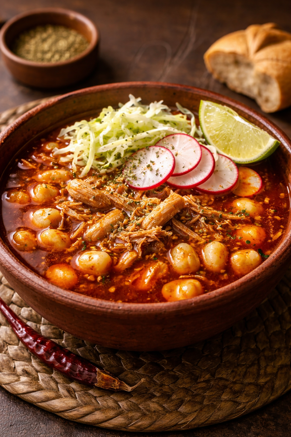 Slow-Cooked Pork Pozole with Fresh Salsa and Tortilla Chips