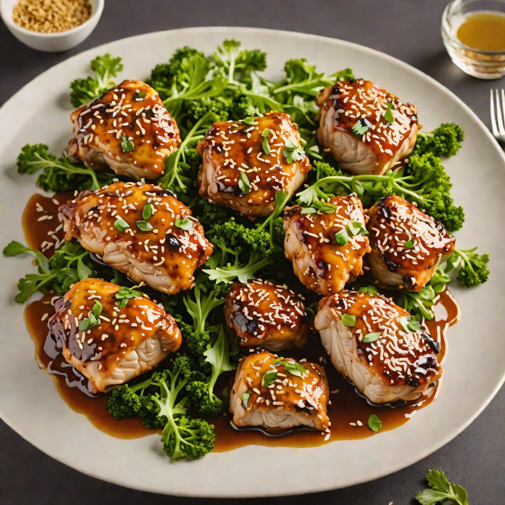 Honey-Garlic Glazed Chicken Thighs with Sesame Greens