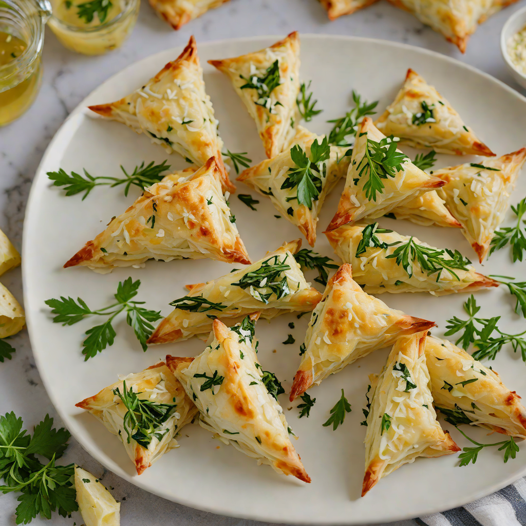 Feta-Stuffed Spinach Phyllo Triangles with Dill