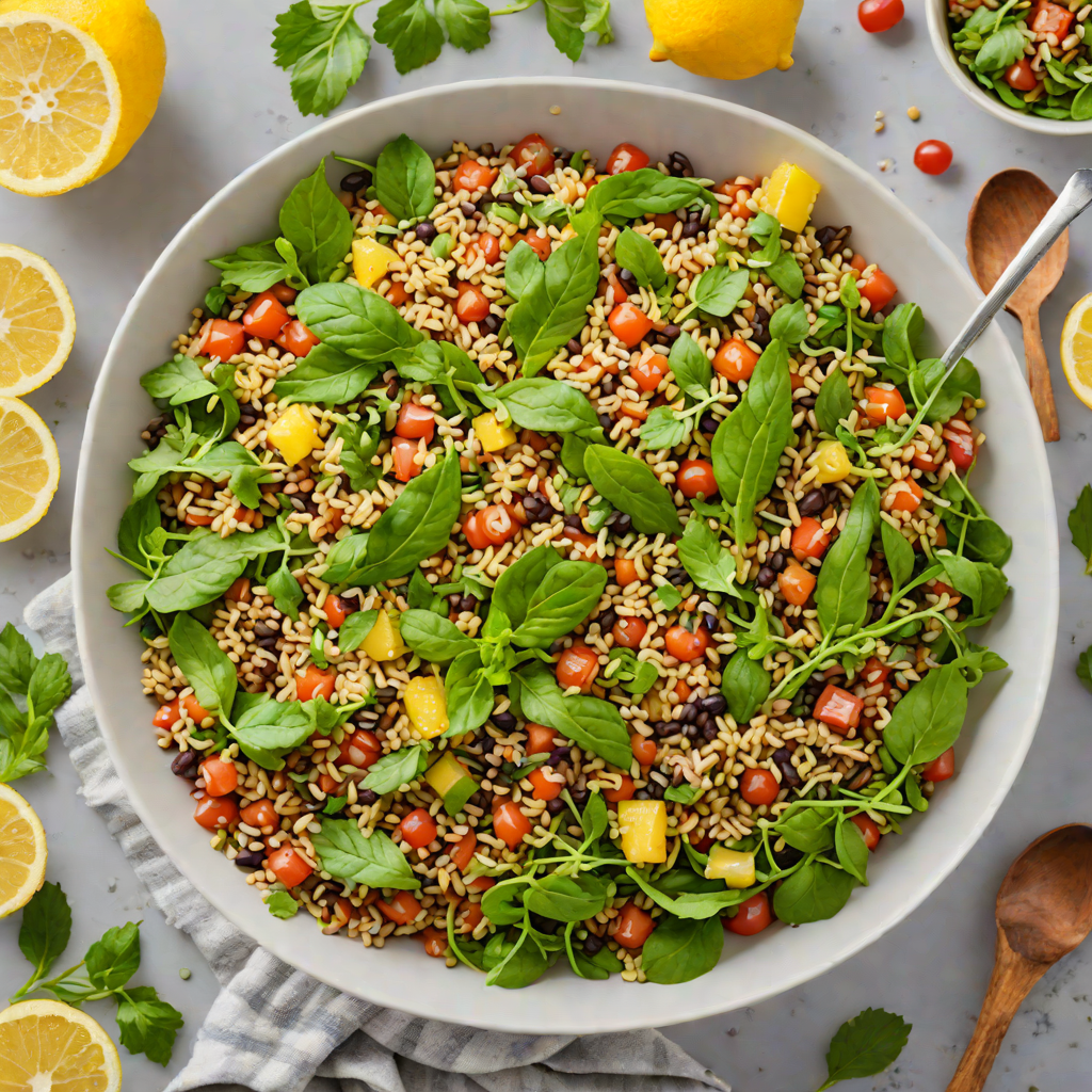 High-Protein Lentil and Quinoa Salad with Lemon-Mint Dressing