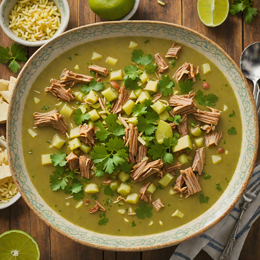 Slow-Cooked Pozole Verde with Hominy and Pork Shoulder