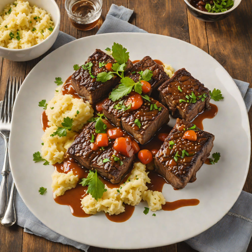 Downtown Amarillo Wine-Braised Beef Short Ribs with Garlic Mashed Potatoes