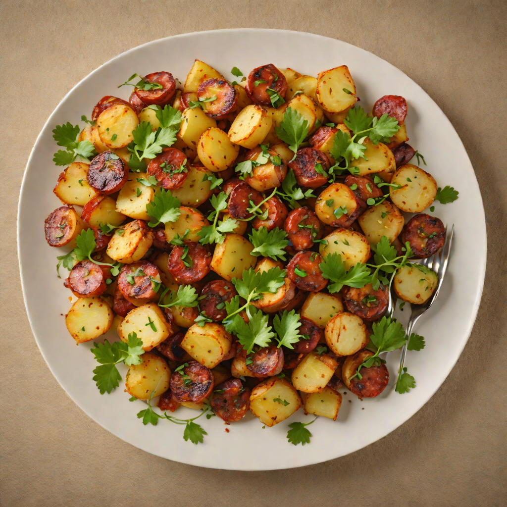 Sautéed Chorizo and Potato Tapa with Garlic and Smoked Paprika