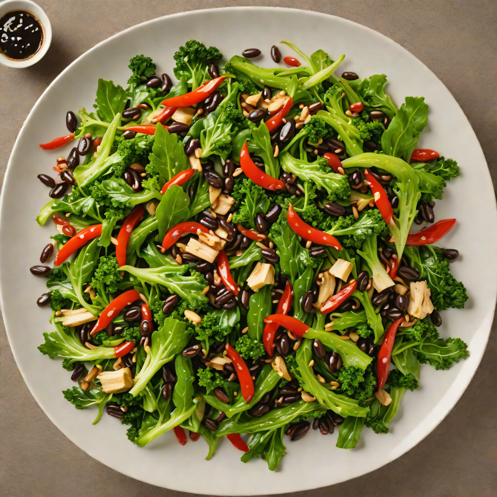 Garlic and Chili Stir-Fried Greens with Black Bean Sauce