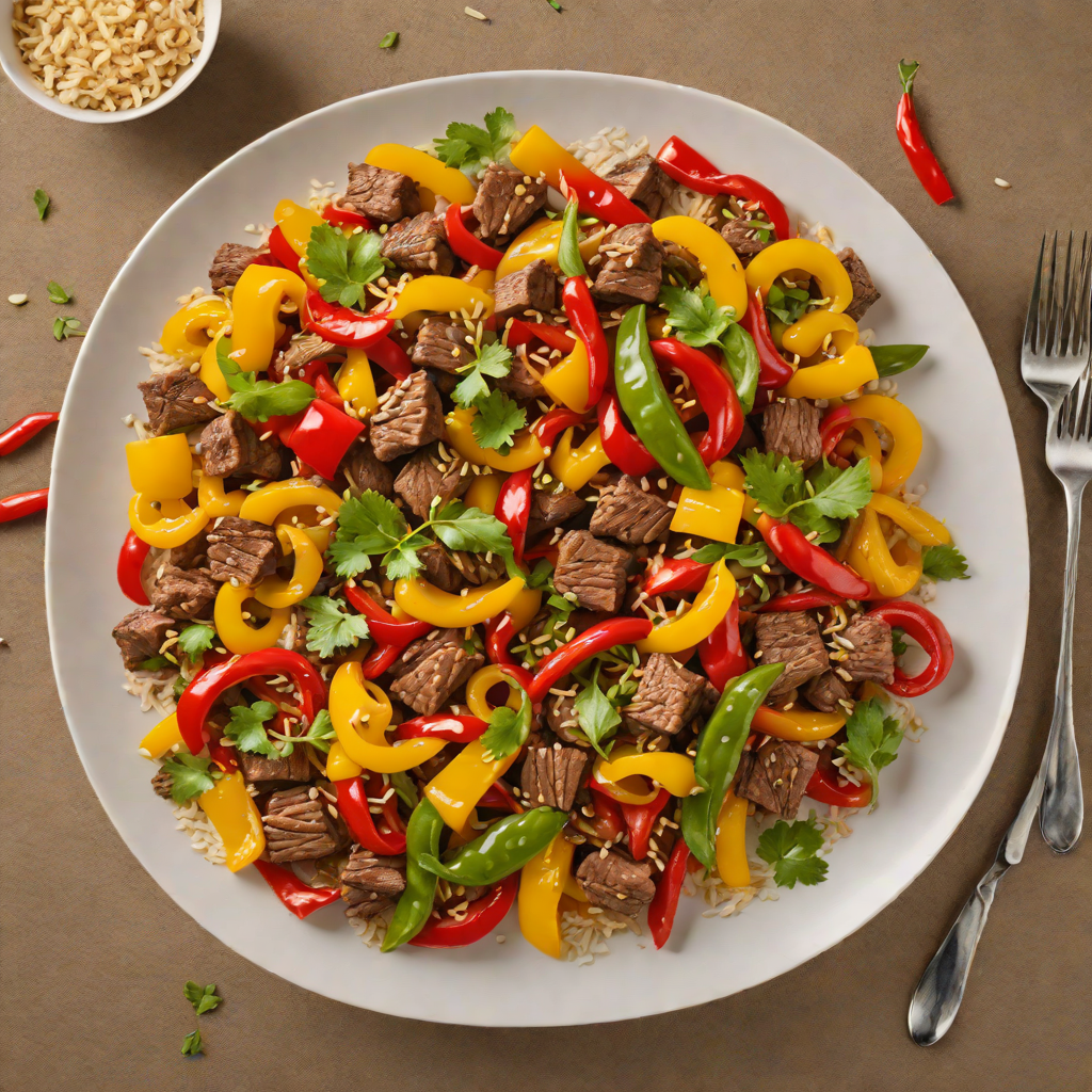 Spiced Silver-Gold Epithermal Beef Stir Fry with Bell Peppers