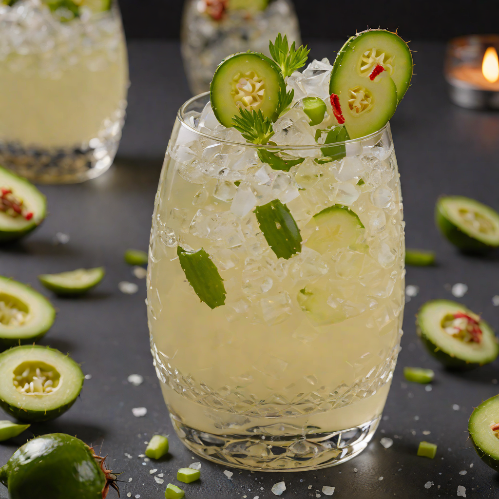 Cactus Blossom Gin Fizz with Fresh Jalapeño