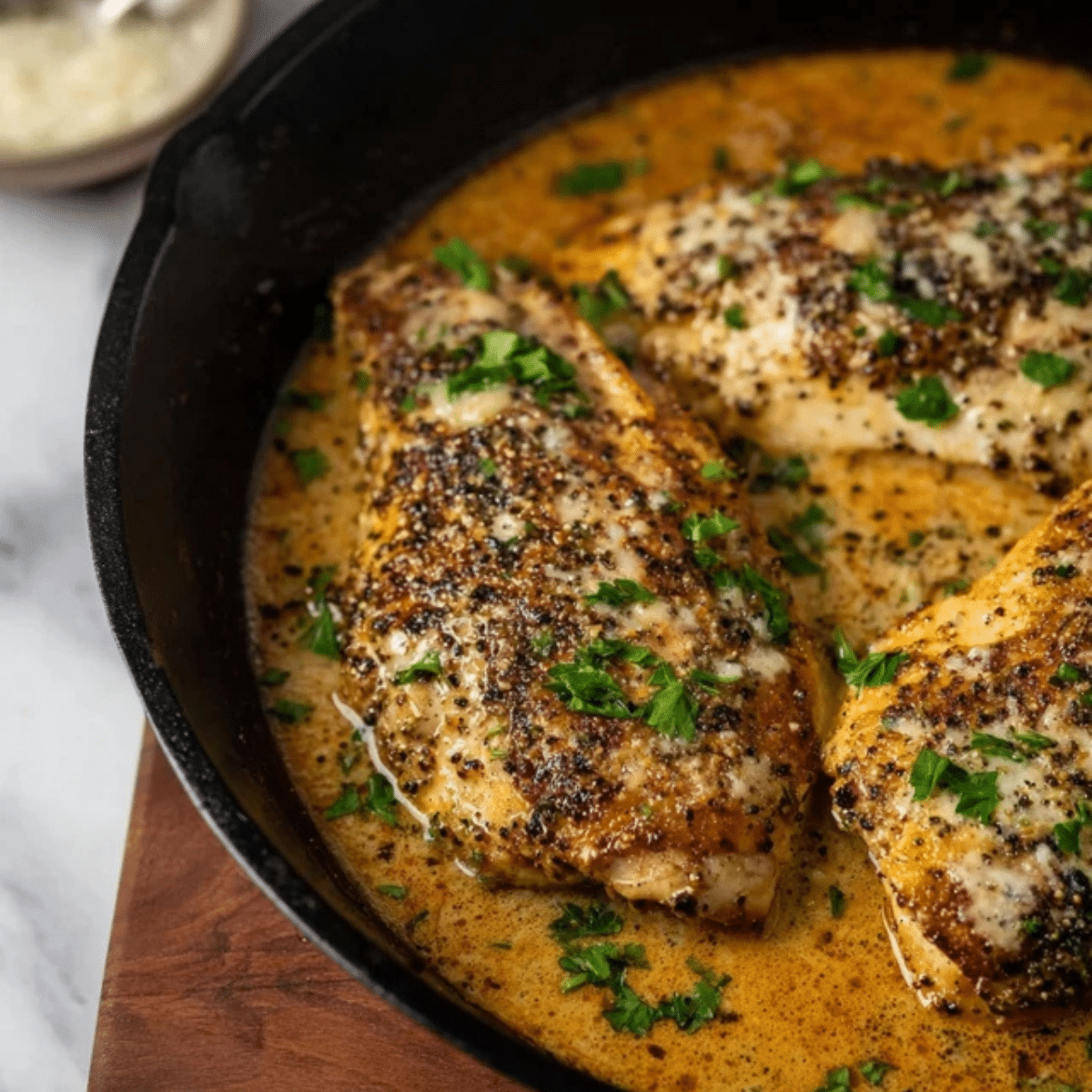Creamy Keto Garlic Parmesan Chicken with Crisp Asparagus