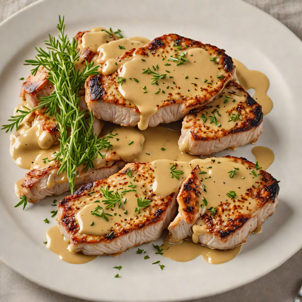 Pan-Fried Pork Chops with Mustard and Thyme Pan Sauce
