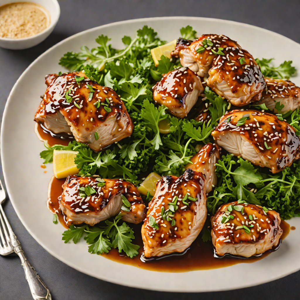 Honey-Ginger Glazed Chicken Thighs with Sesame Greens