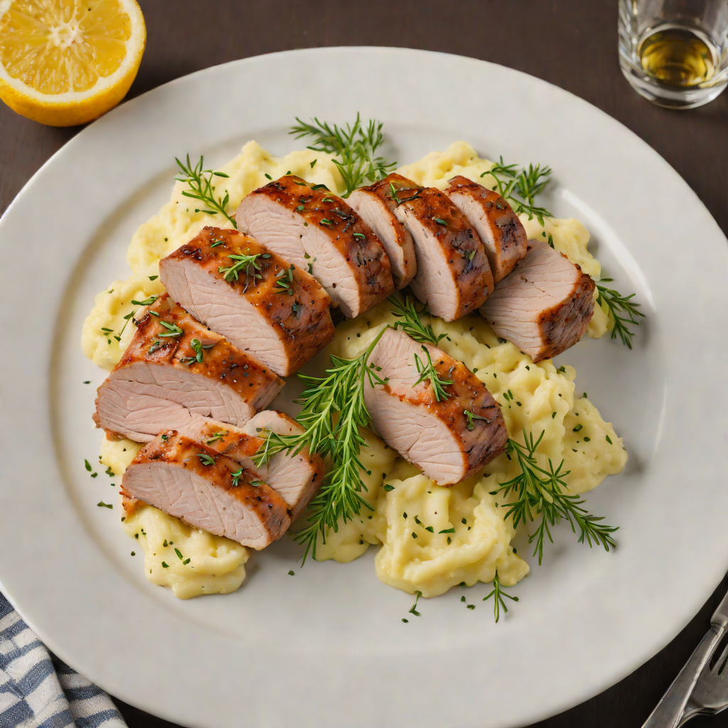 Lemon-Thyme Roast Pork Tenderloin with Garlic Mashed Potatoes