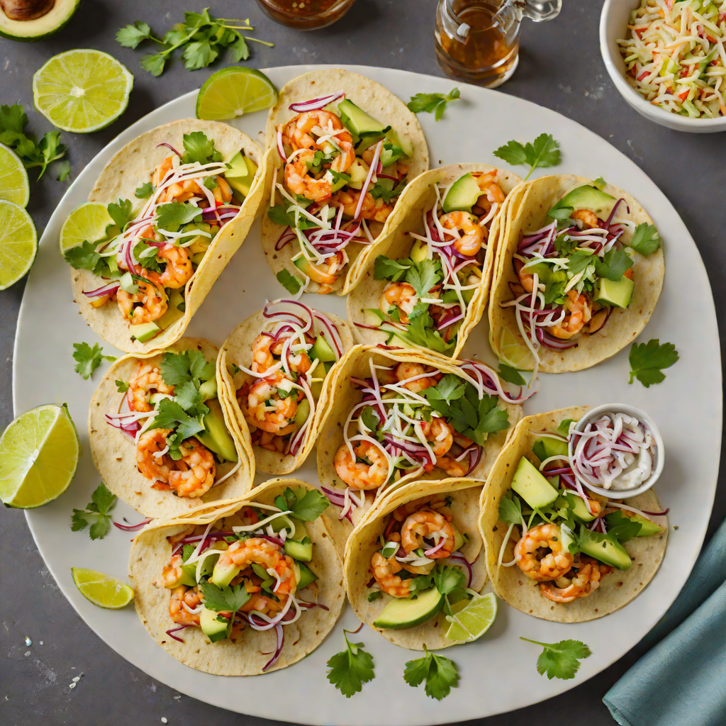 Tamarind-Lime Shrimp Tacos with Avocado and Cilantro Slaw