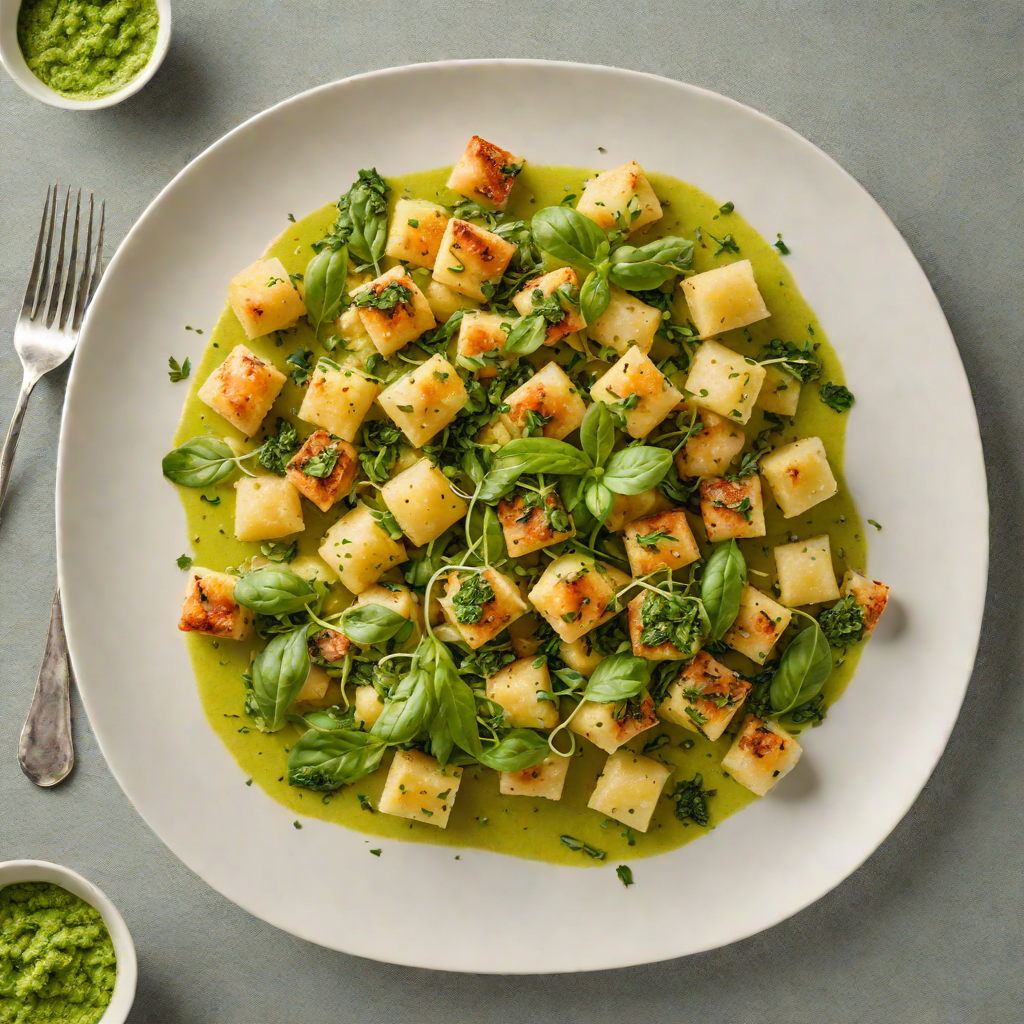 Crisped Cassava Gnocchi with Brazilian Herb Pesto