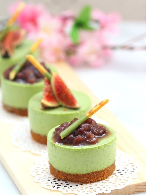No-Bake Matcha Cheesecake Cups with Almond Crust