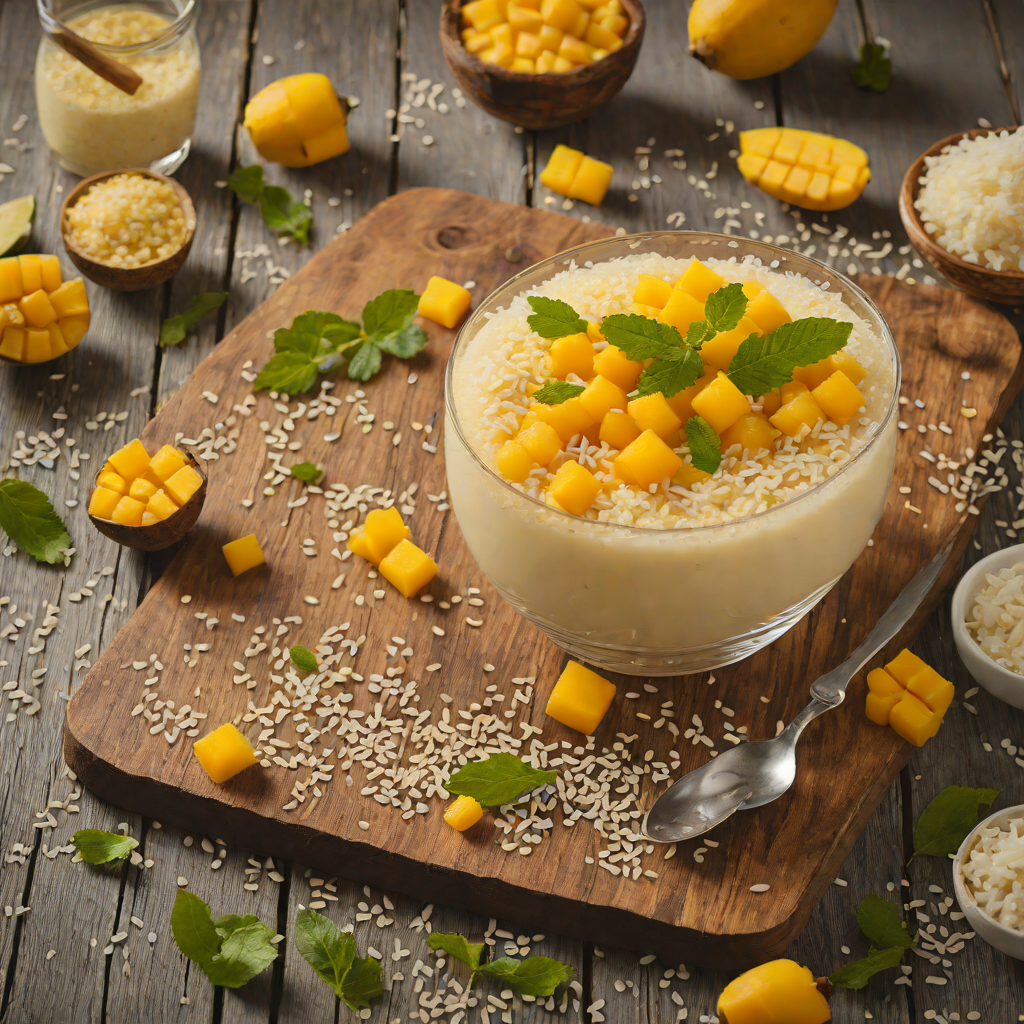 Mango Sago Dessert with Coconut Milk and Tapioca Pearls