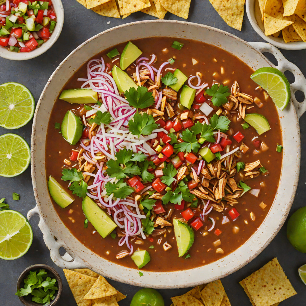 Slow-Cooked Pork Pozole with Fresh Salsa and Crispy Tortilla Chips
