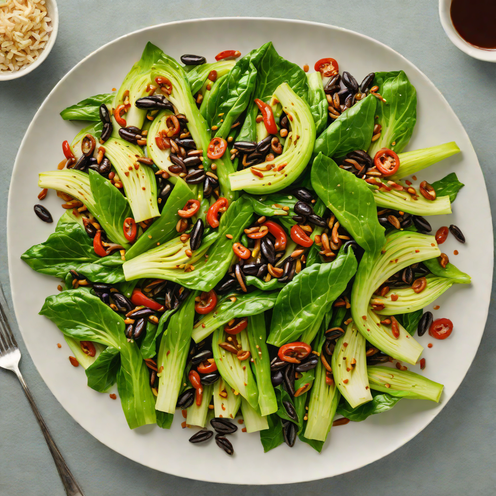 Garlic and Chili Stir-Fried Bok Choy with Black Bean Sauce