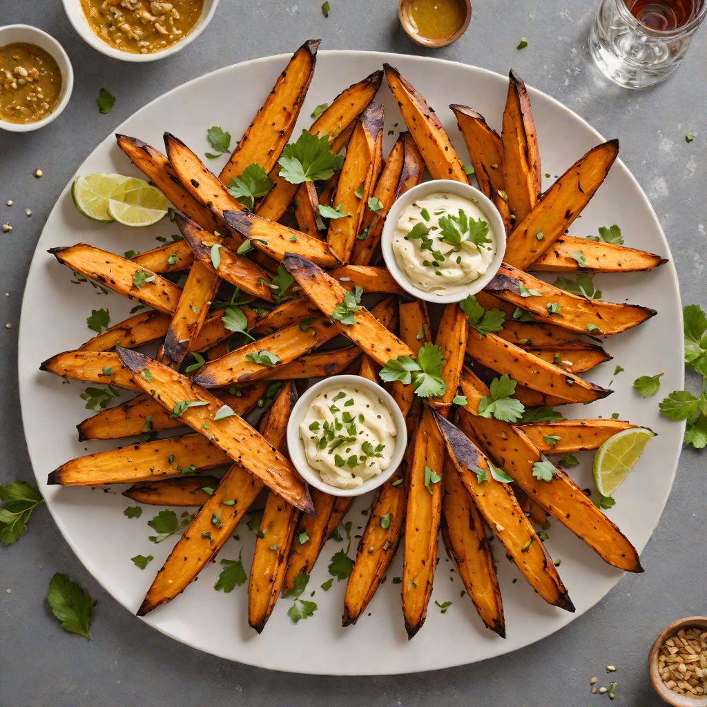 Roasted Garlic and Chili-Spiced Sweet Potato Wedges