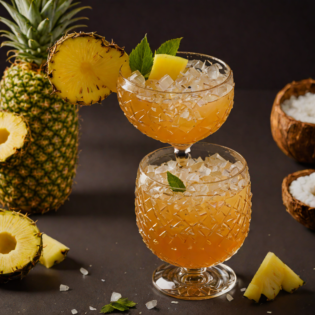 Tiki-Inspired Spiced Rum Cocktail with Pineapple and Coconut