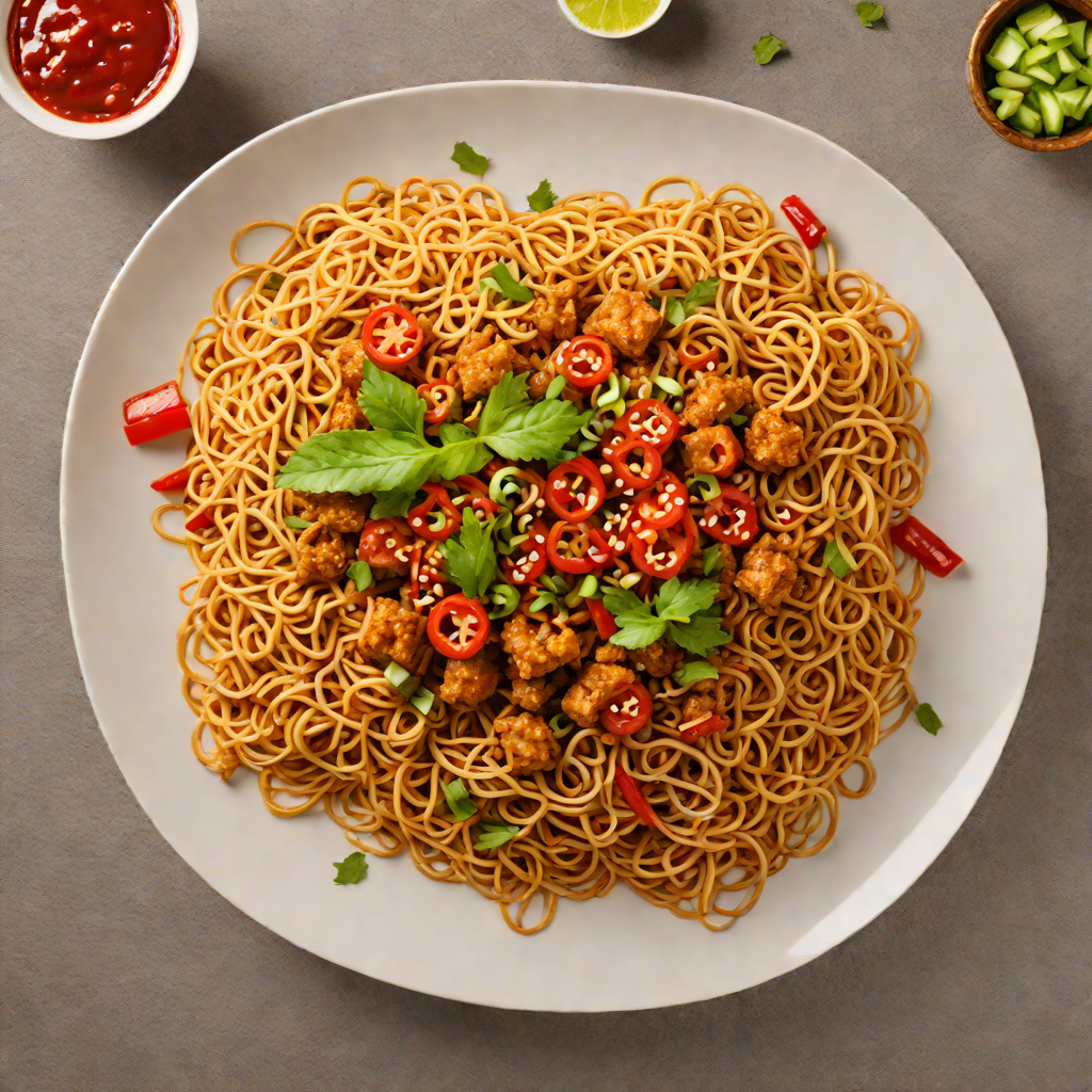Stir-Fried Mee Goreng with Spicy Sambal Sauce