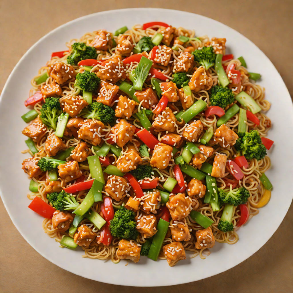 Pixelated Spicy Sriracha Chicken Stir Fry