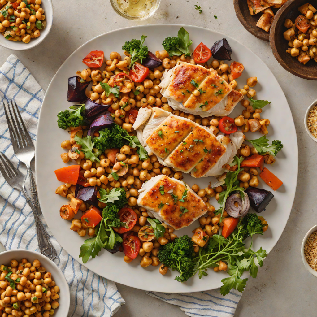Harissa-Rubbed Sheet Pan Chicken with Chickpeas and Roasted Vegetables