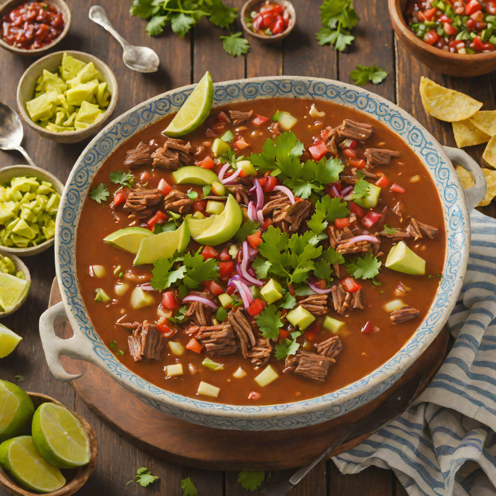 Slow-Simmered Beef Pozole with Roasted Chile Salsa