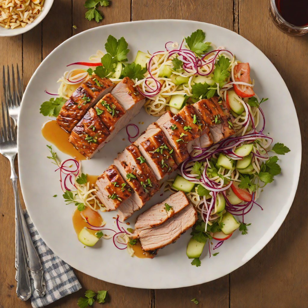 Kentucky Bourbon-Glazed Pork Tenderloin with Apple Slaw