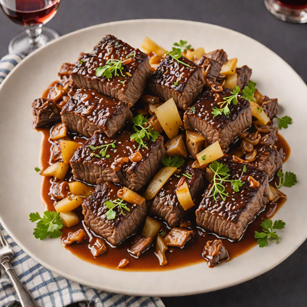 Wine-Braised Beef Short Ribs with Caramelized Onions