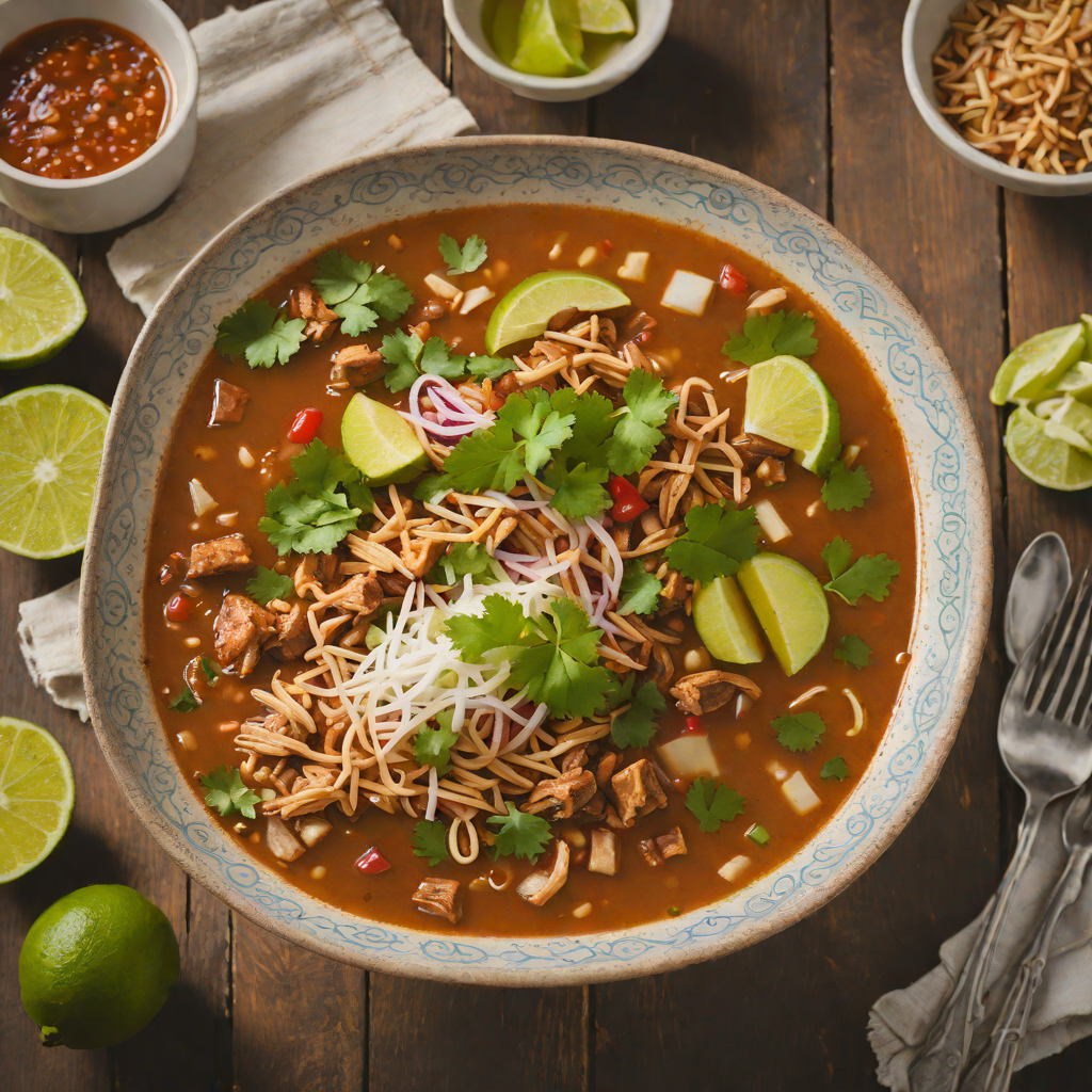 Slow-Cooked Pork Pozole with Roasted Chili Broth