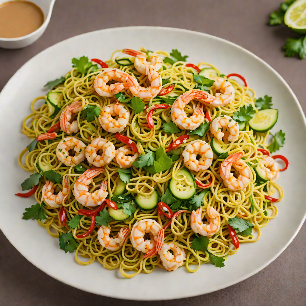 Zucchini Noodle Stir-Fry with Shrimp and Cashew Thai Sauce