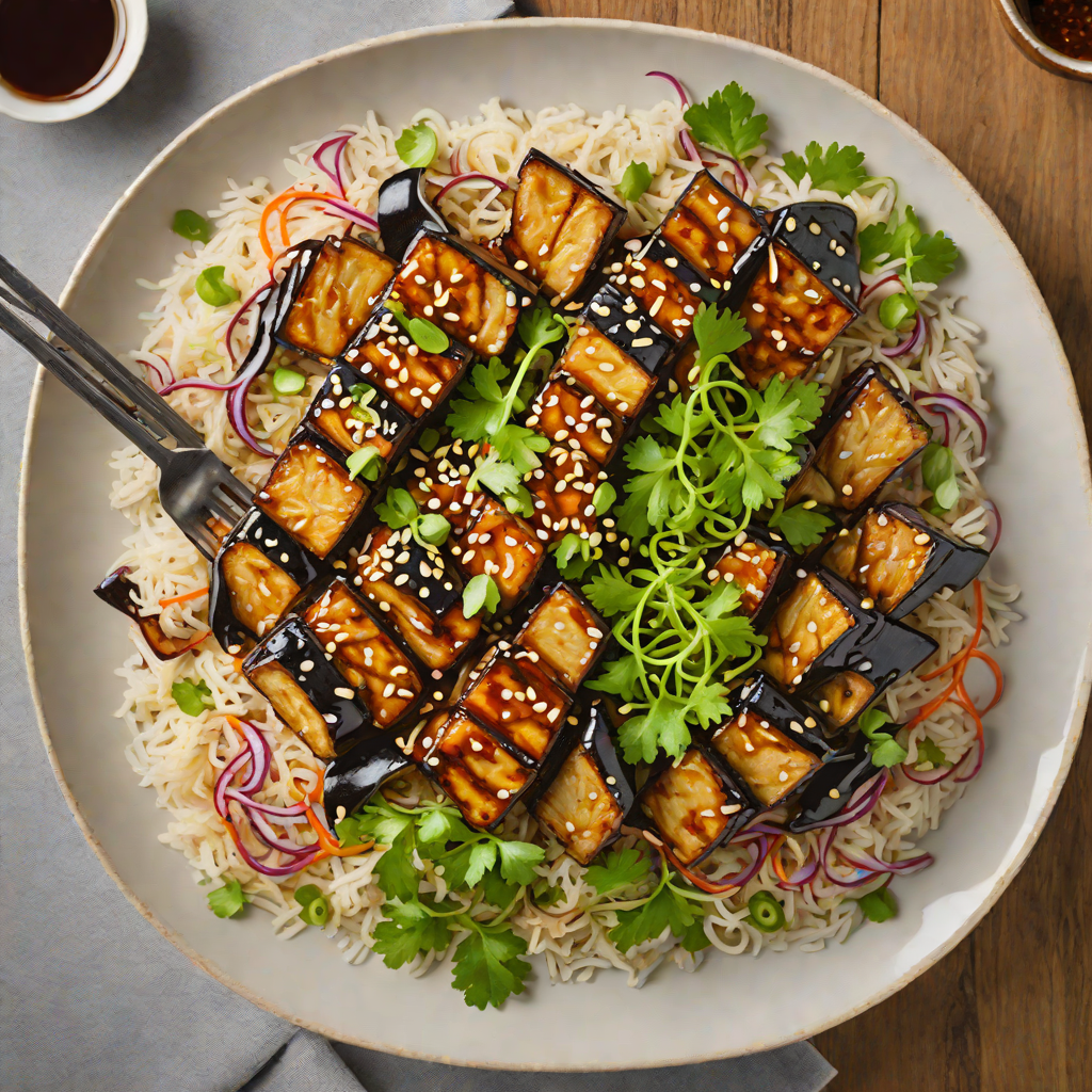 Garlic Miso-Glazed Eggplant Donburi