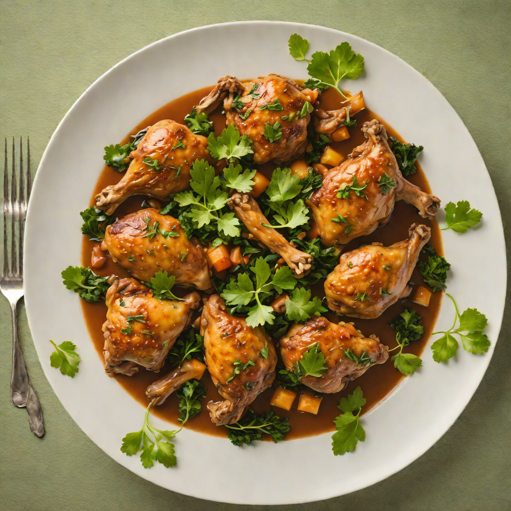 Braised Cameroonian Chicken with Njama Njama Greens