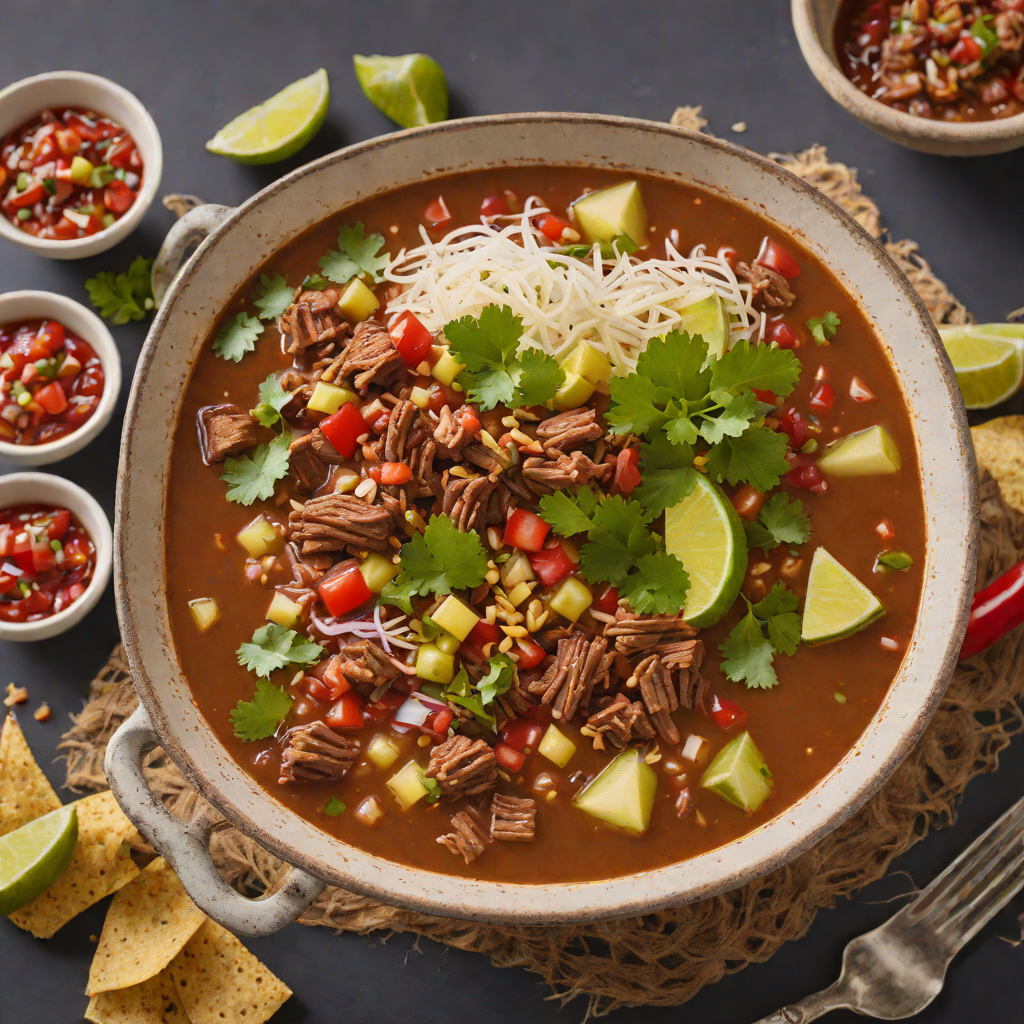 Slow-Cooked Beef Pozole with Roasted Chile Salsa