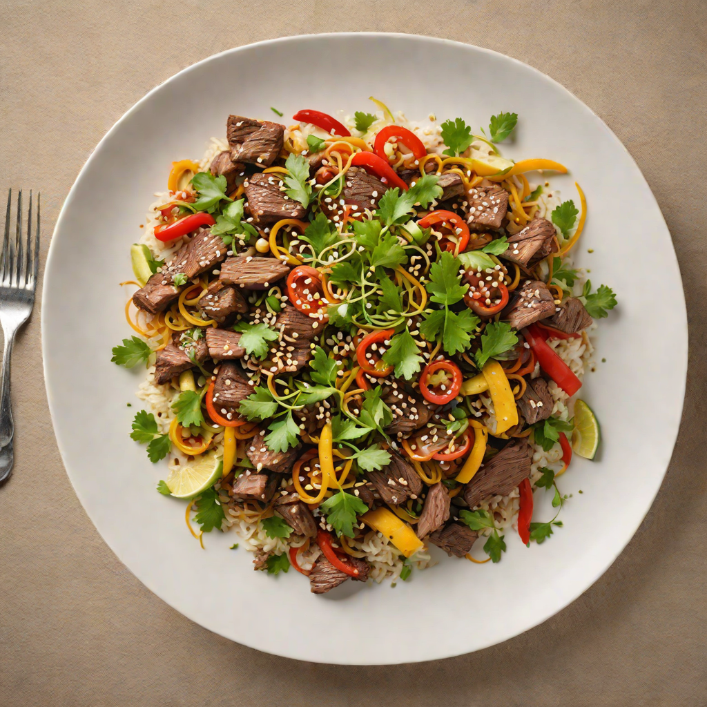 Kangaroo Stir-Fry with Wattleseed and Finger Lime Zest