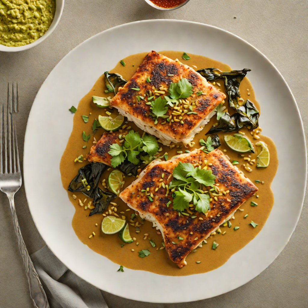 Seared Cajun-Spiced Catfish with Roasted Poblano Pepper Sauce